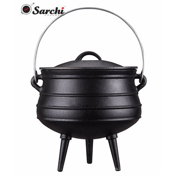 3 ножки Южная Африка Potjie Pot, чугунный горшок potjie, чугунный котел для наружного и кемпинга